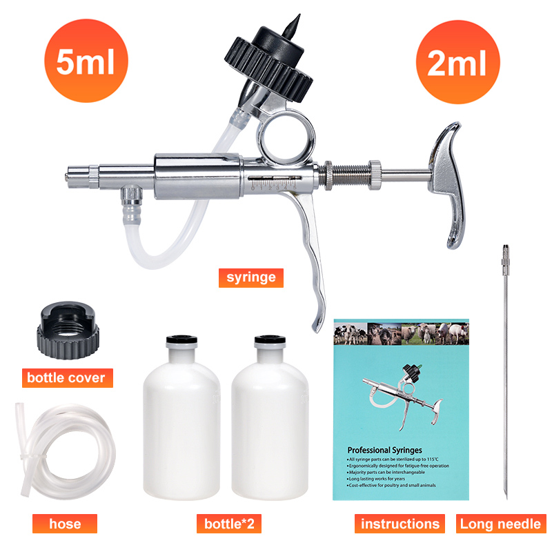 Veterinary Syringe Gun - 2 ml/5 ml Automatische Gevogelte Injector